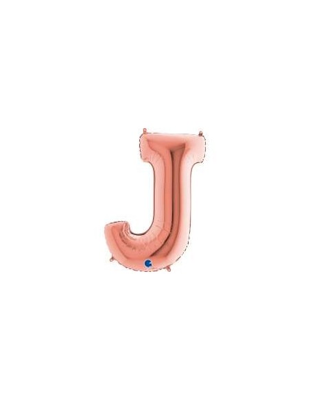 Globo Mylar letra "J" 40" - 100cm Rose gold GRABO