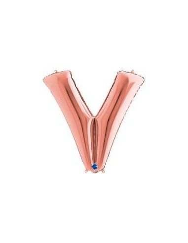 Globo  Mylar letra "V" 40" - 100 cm Rose gold