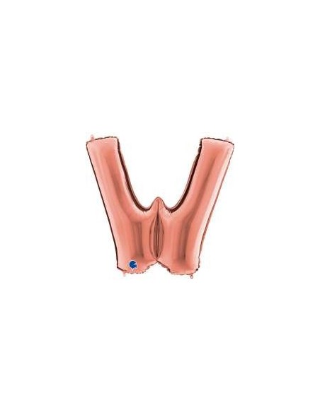 Globo Mylar letra "W" 40" - 100 cm Rose gold GRABO