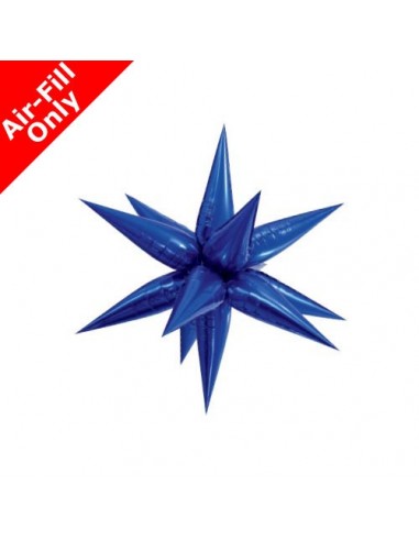 GLOBO FOIL ESTRELLA STARBURST 27"  70 CM  AZUL 12 PUNTAS 1 unidad