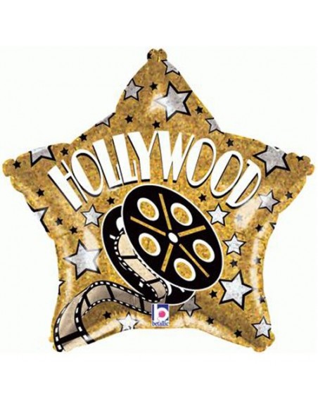GLOBO FOIL 19" 48cm HOLLIWOOD STAR 1PZ GRABO