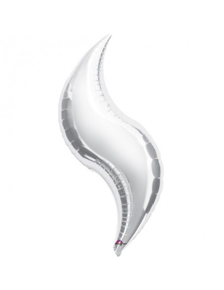 GLOBO FOIL SUPER CURVA SILVER 36" 91CM 1 PZ KALEIDOSCOPE