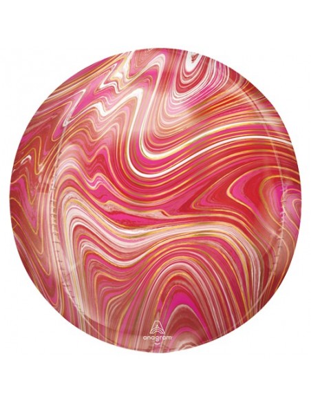 GLOBO MARBLE ORBZ 16" 40CM ROJO-ROSA 1PZ ANAGRAM