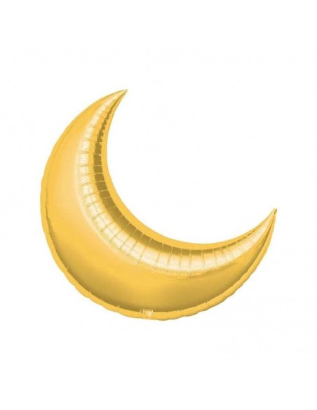 GLOBO FOIL 35" 89CM JUMBO LUNA ORO 1PZ GRABO