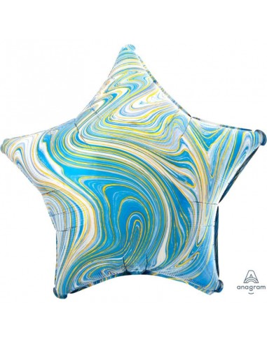 GLOBO 18"-46CM  Mylar ESTRELLA MARMORIZADA AZUL "Marblez Blue Star"