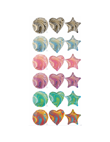 GLOBO 18"-46CM Mylar Estrella Marmoleada "Marblez Pink Star" 1 PZ A...
