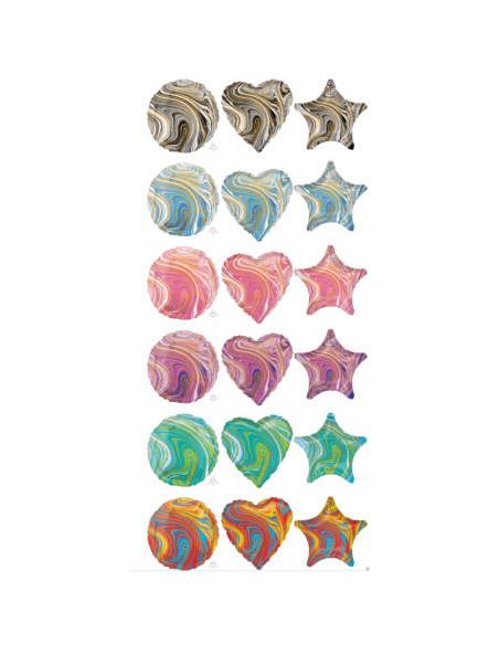 GLOBO 18"-46CM Mylar Estrella Marmoleada "Marblez Pink Star" 1 PZ A...