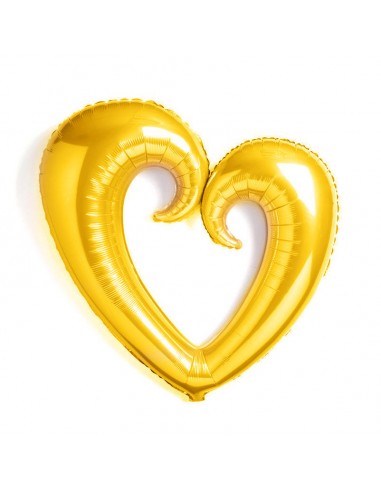 Globo  mylar  42" 106cm  ORO Corazon Estilizado  42" 106cm 1 pz