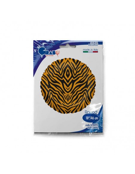 GLOBO 18" 34CM mylar Tigre "Tiger Striped" GRABO