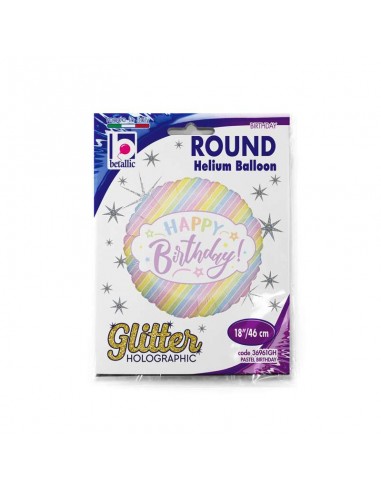 Globo 18" 46CM mylar Happy Birthday "Pastel Birthday" GRABO