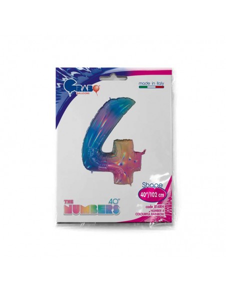 GLOBO 40" 102CM mylar N.4 Arcoiris "Colourful Rainbow" GRABO