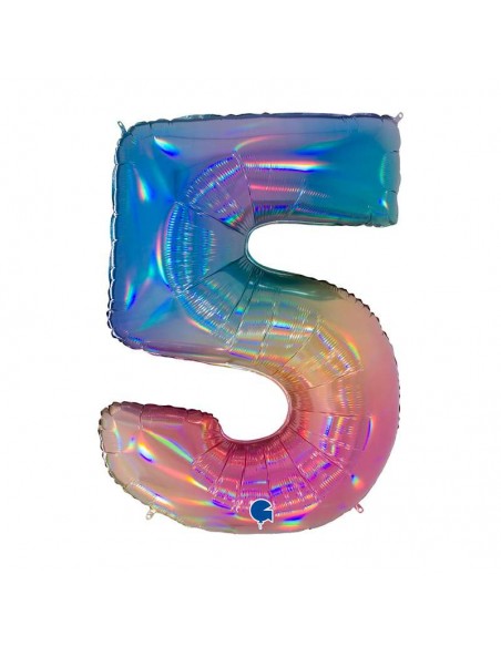 GLOBO 40" 102CM mylar N.5 Arcoiris "Colourful Rainbow" GRABO