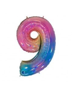 GLOBO 40" 102CM mylar N.9 Arcoiris "Colourful Rainbow" GRABO