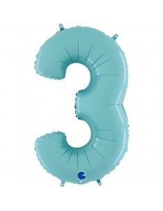Globo 26" Mylar Celeste pastel N. "3" GRABO