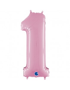 Globo 26" Mylar ROSA pastel N. "1" GRABO