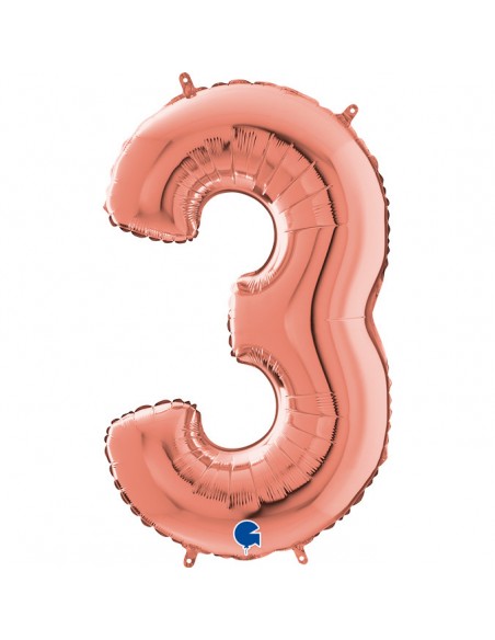Globo 26" Mylar ROSE GOLD N. "3" GRABO