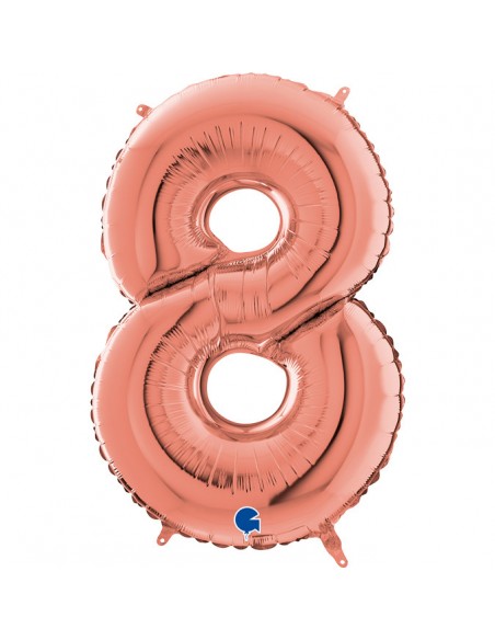 Globo 26" Mylar ROSE GOLD N. "8" GRABO