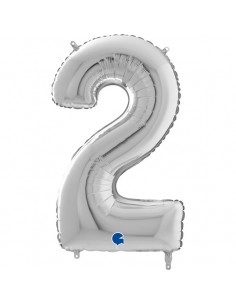 Globo 26" Mylar SILVER N. "2" GRABO