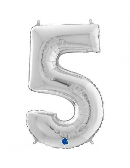 Globo 26" Mylar SILVER N. "5" GRABO