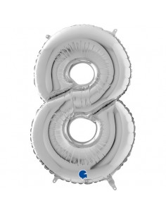 Globo 26" Mylar SILVER N. "8" GRABO