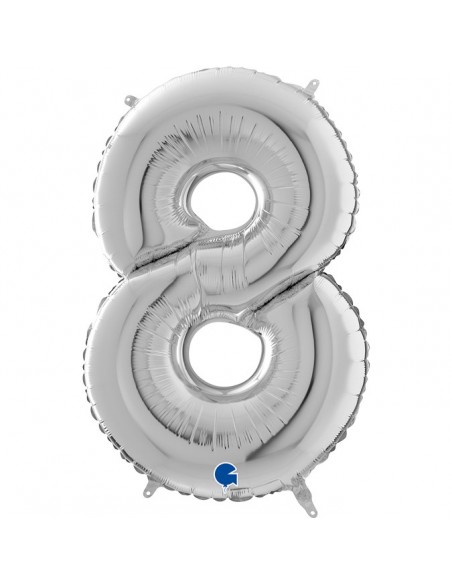 Globo 26" Mylar SILVER N. "8" GRABO