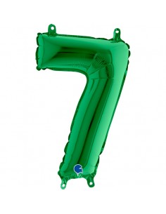 Globo 40" 100cm mylar Numero 7 VERDE "GREEN GRABO