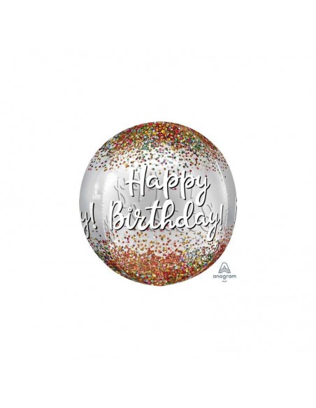 GLOBO 16" - 40CM ORBZ HAPPY BIRTHDAY ANAGRAM