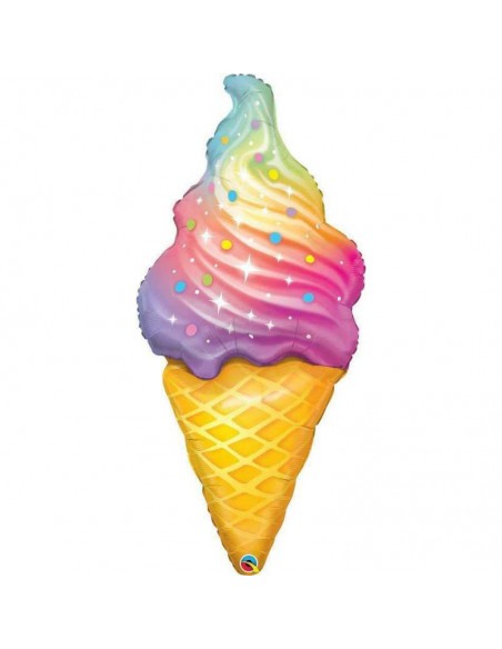 Globo 14" mini shape Helado Arcoiris 1 pz QUALATEX