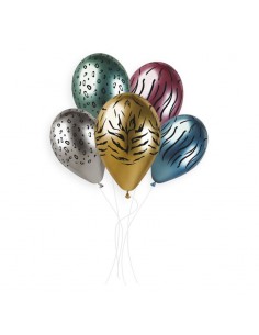 Globo 13" Shiny Mixto Safari Animal Print 25 pz GEMAR