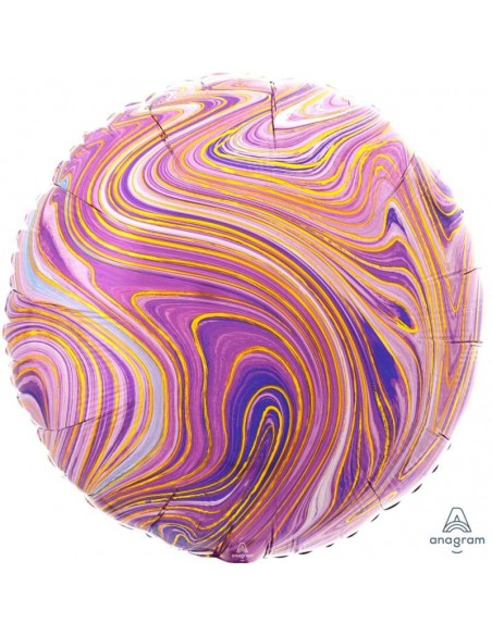 GLOBO 18" MYLAR REDONDO Marmoleado MORADO ANAGRAM
