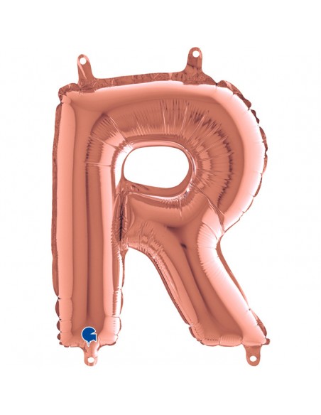 GLOBO 14" MYLAR LETRA "R" ROSE GOLD GRABO