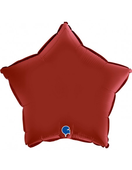 GLOBO 18" MYLAR ESTRELLA SATINADA ROJO RUBI GRABO