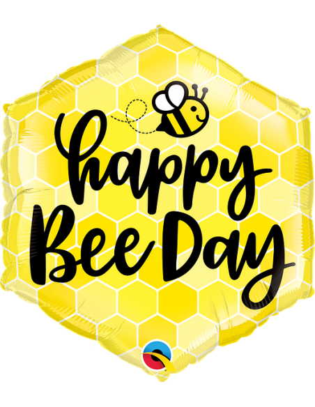 Globo 20" Mylar Junior Shape Abeja "happy Bee Day" QUALATEX