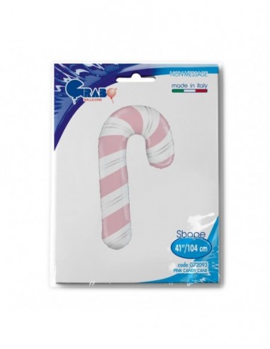 Globo 41" Mylar Super Shape Pink Candy Cane GRABO
