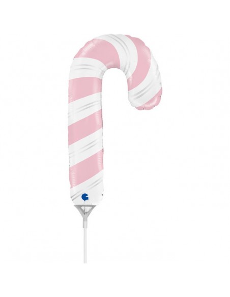Globo 14" Mylar Pink Candy Cane mini GRABO