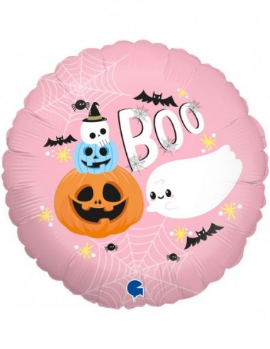 Globo 18"  MYLAR HALLOWEEN BOO  AND CHUBBY FANTASMA