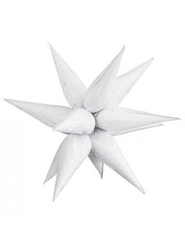 GLOBO 40" ESTRELLA STARBURST 3D  BLANCO 1 unidad