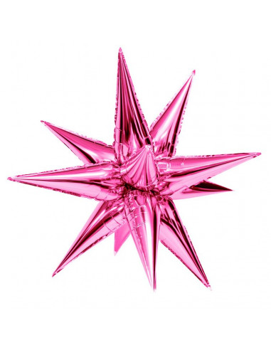 GLOBO 26"Estrella Starburst 3D Fucsia 1 unidad