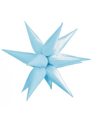 GLOBO 26"Estrella Starburst 3D Azul Pastel  1 unidad
