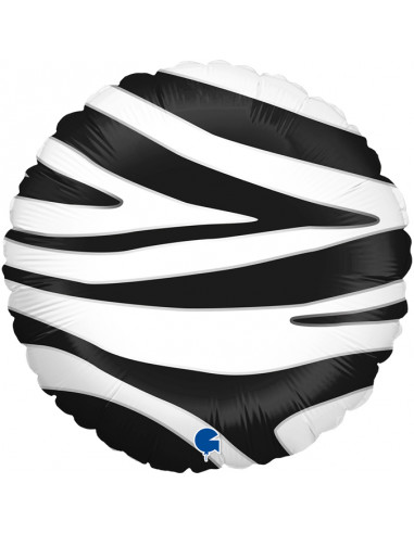 Globo 18" Mylar Redondo Zebra Stripped 1pz