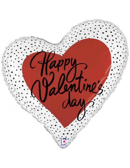 Globo 35" Mylar 25158 Valentine 25158 Valentine Dots Heart GRABO