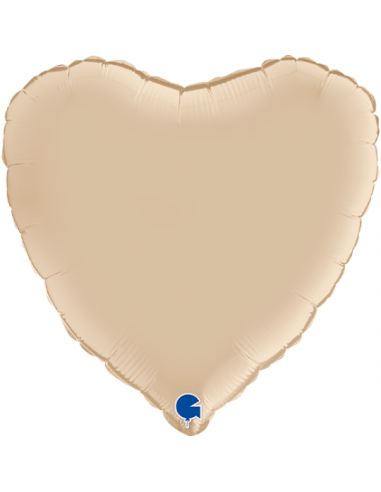 GLOBO 18" Mylar  CORAZON CREMA SATINADO 1PZ