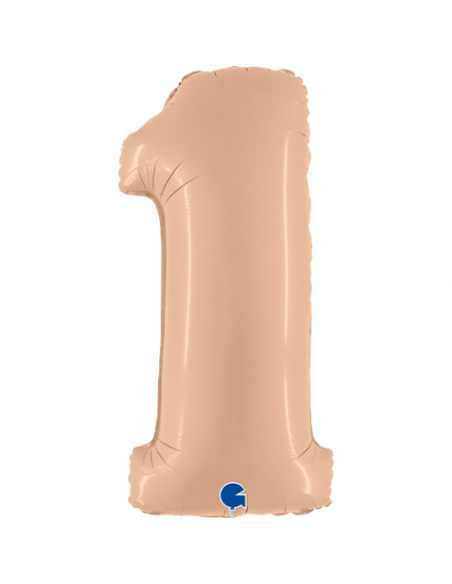 Globo 40" Mylar NUMERO  "1" BLUSH SATINADO 1PZ GRABO