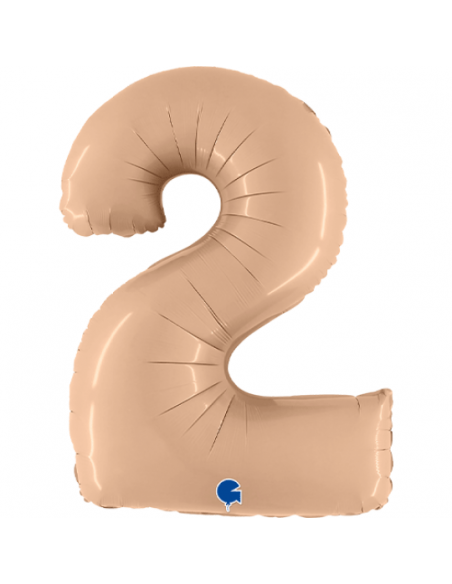 Globo 40" Mylar NUMERO  "2" BLUSH SATINADO 1PZ GRABO