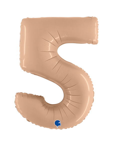 Globo 40" Mylar NUMERO  "5"  BLUSH SATINADO 1PZ GRABO
