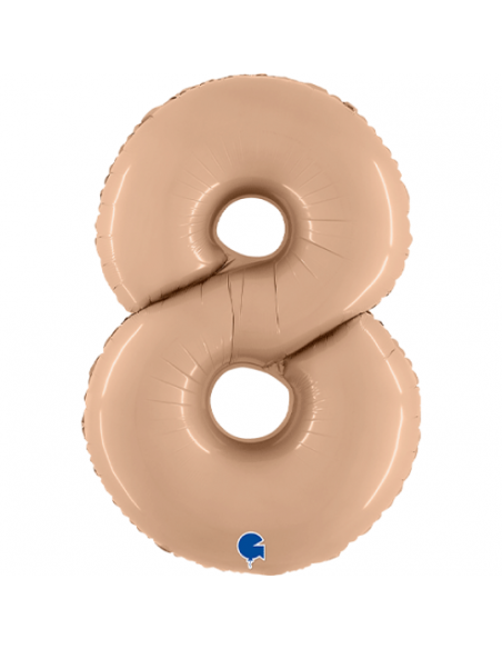 Globo 40" Mylar NUMERO "8"  BLUSH SATINADO 1PZ GRABO