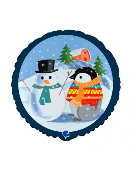 Globo 18" 78032 Snowman and Christmas Penguin GRABO