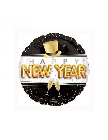 Globo 18" Mylar Happy New Year redondo  Ref AN4378901