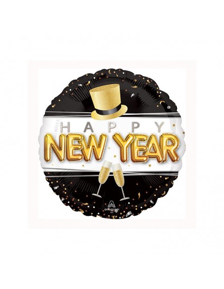 Globo 18" Mylar Happy New Year redondo Ref AN4378901 ANAGRAM