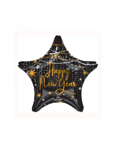 Globo 19" Mylar  Estrella Happy New Year  Midnight Hour